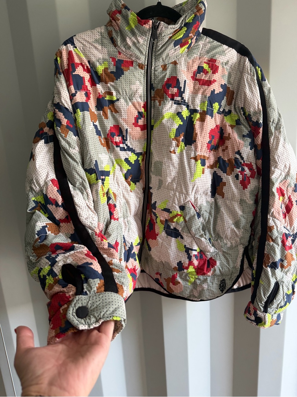 FP Movement Pippa Printed Packable Puffer Jacket Cream Multi Medium